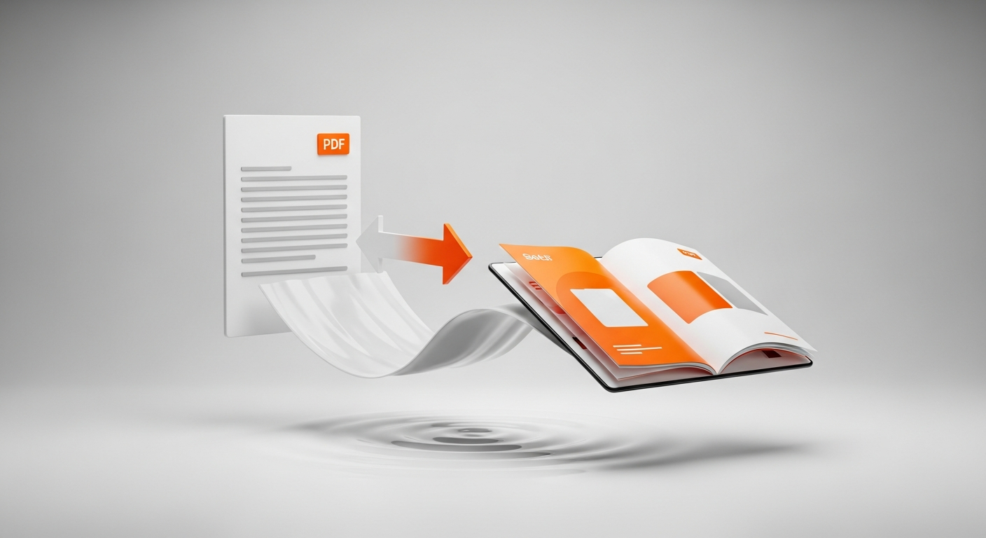 Panel de Veopage mostrando un PDF siendo convertido en un flipbook interactivo